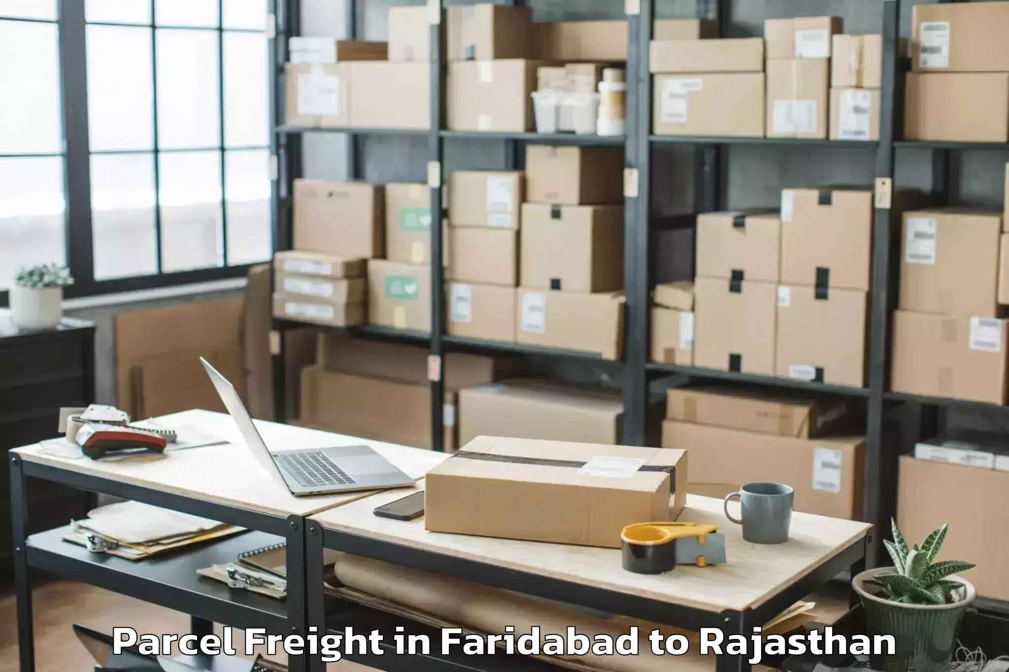 Easy Faridabad to Bhilwara Parcel Freight Booking